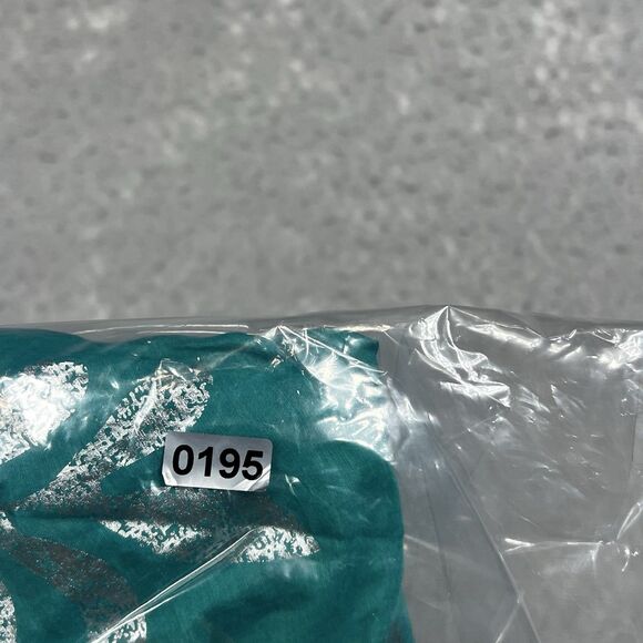 Hale Bob Top Womens Small Teal Silk Blend Metallic Gold Leaf Cabana Beach Tunic - Picture 14 of 14